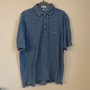 Peter Millar Blue Striped Polo